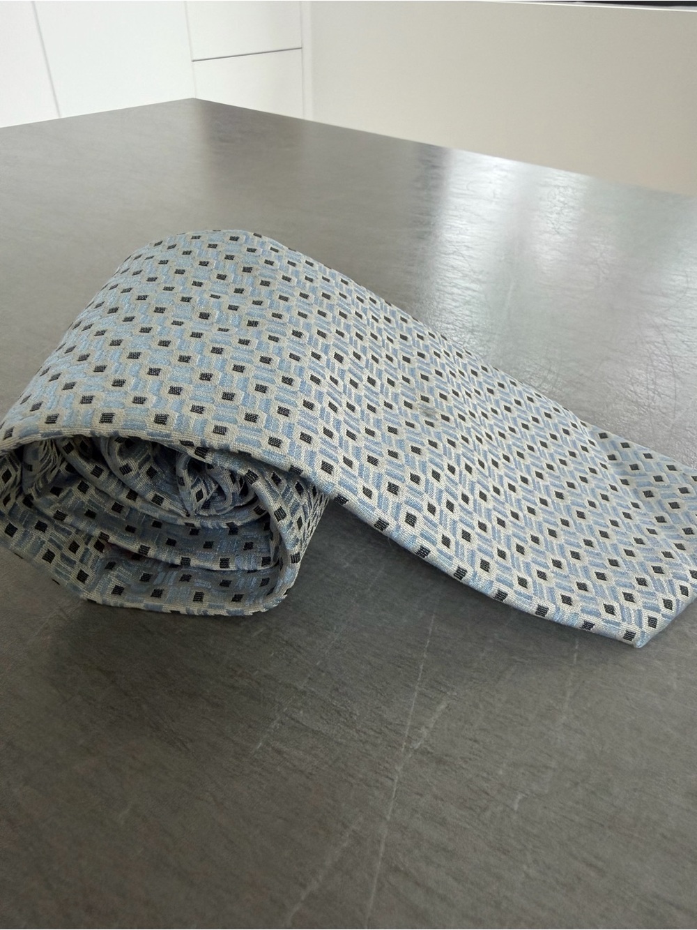 Hugo Boss Light Blue Geometric Silk Tie